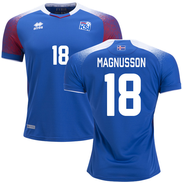 Iceland #18 Magnusson Home Soccer Country Jersey